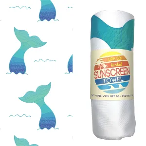 Mermaid Tail Kids Hooded UPF 50  Sunscreen Towel