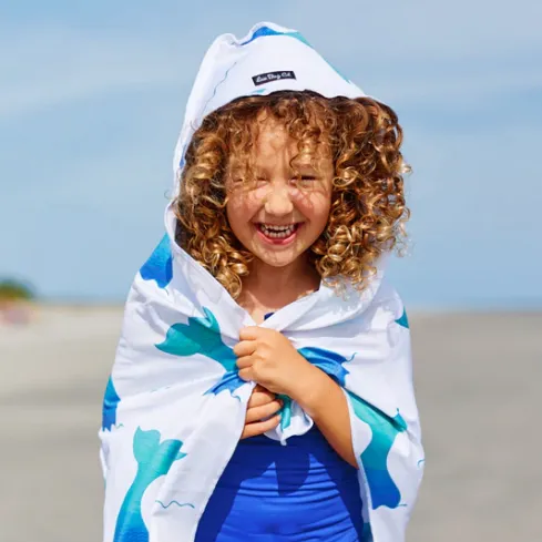 Mermaid Tail Kids Hooded UPF 50  Sunscreen Towel