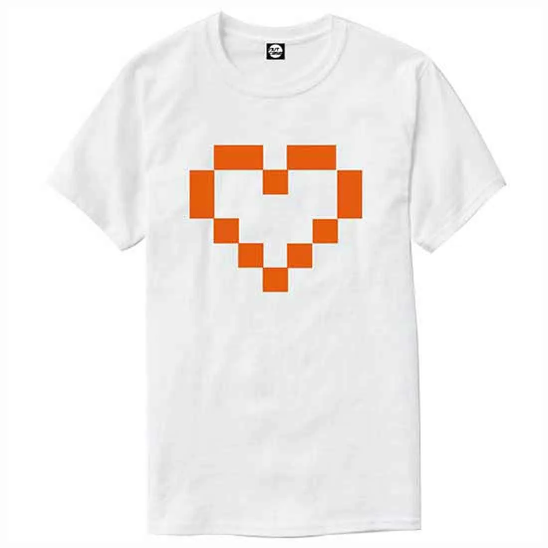 Nutcase Designer Round Neck Men's T-Shirt Wrinkle-Free Poly Cotton Tees - 8 Bit Heart