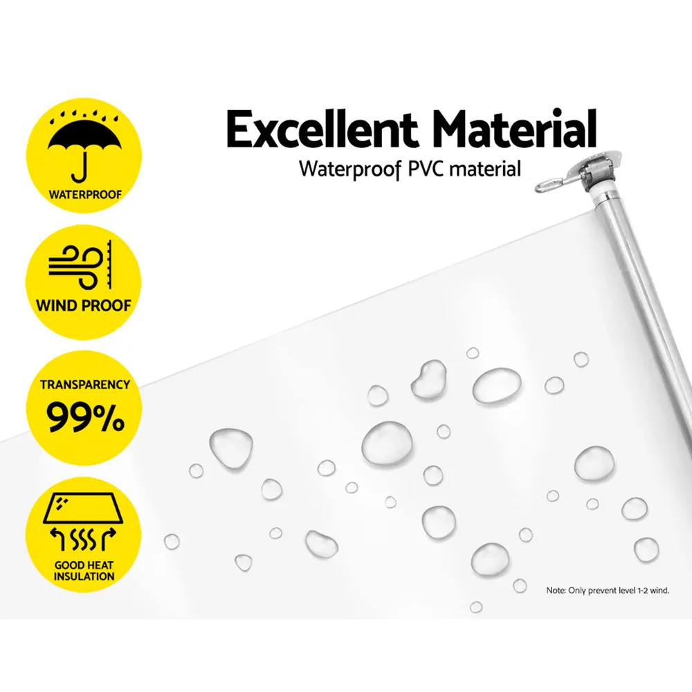 Outdoor Blind Roll Down Awning Canopy Shade Retractable Window 1.2x2.4M