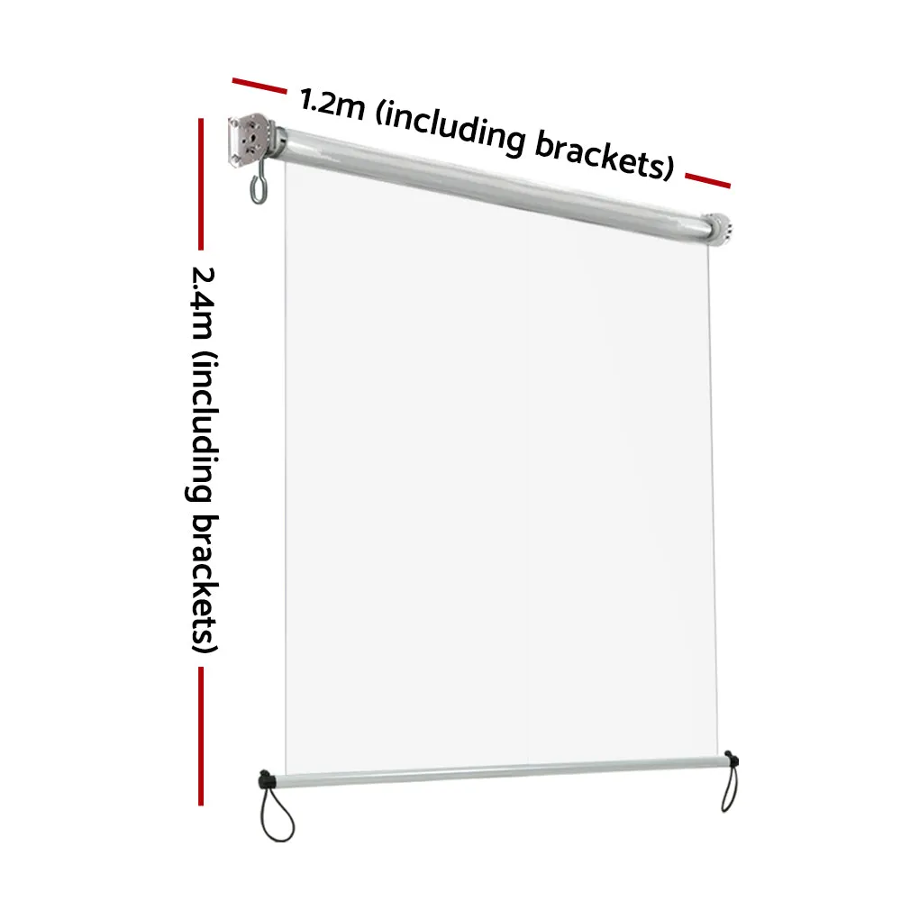Outdoor Blind Roll Down Awning Canopy Shade Retractable Window 1.2x2.4M