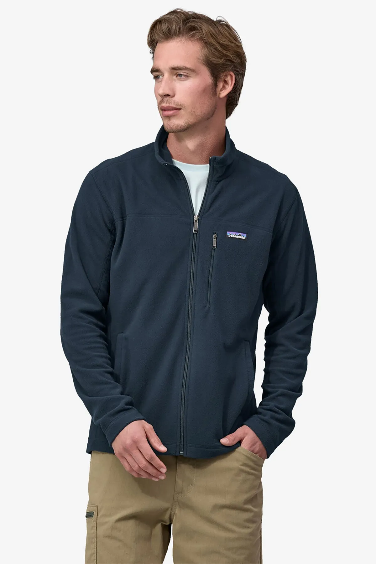 Patagonia Mens Micro D Fleece Custom Jackets, Seabird Grey