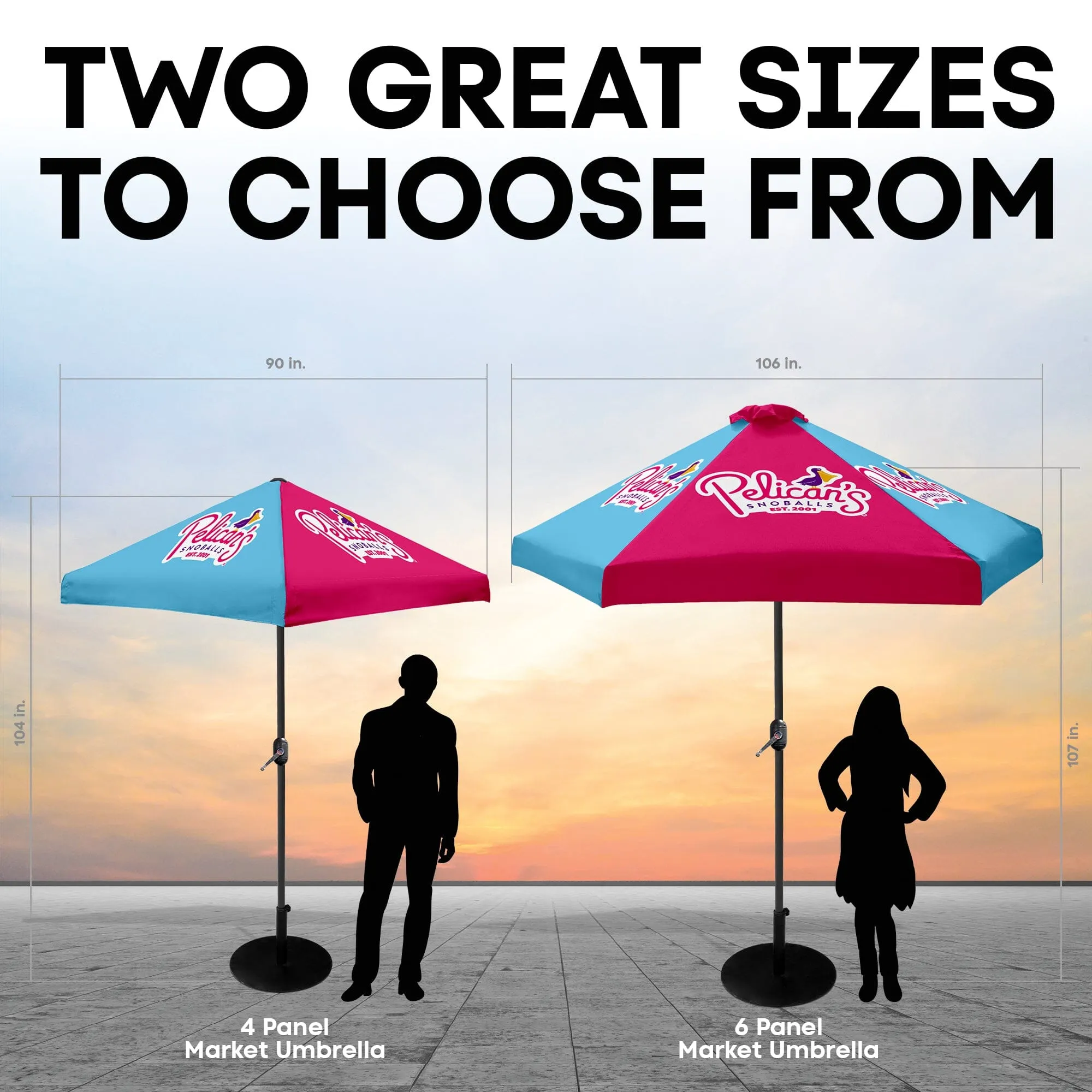 Pelican's Snoballs Small Market Umbrella (4-Panel)