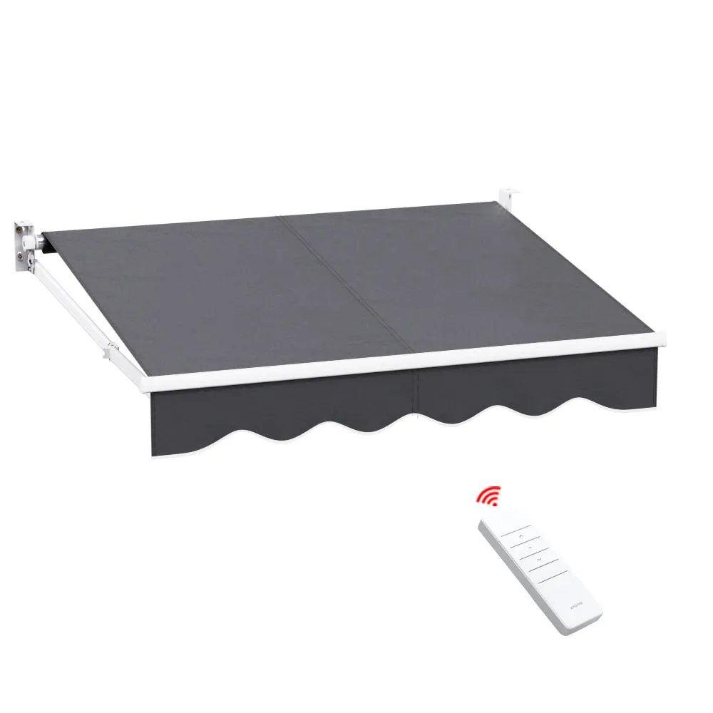 Retractable Folding Arm Awning Motorised Sunshade 2Mx1.5M - Grey