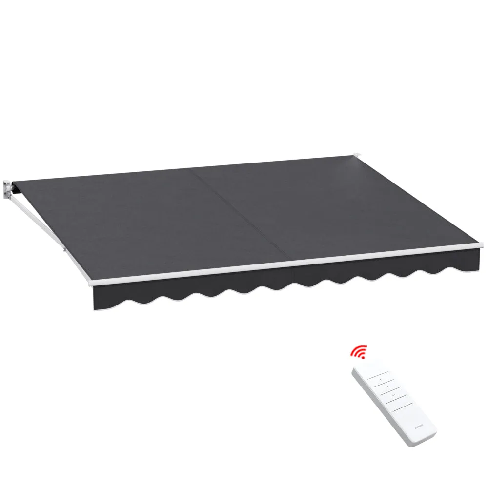 Retractable Folding Arm Awning Motorised Sunshade 4mx3m - Grey