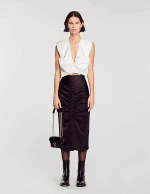 Satin-Effect Crop Top