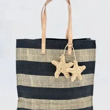 Starfish Straw Tote Bag with Charm