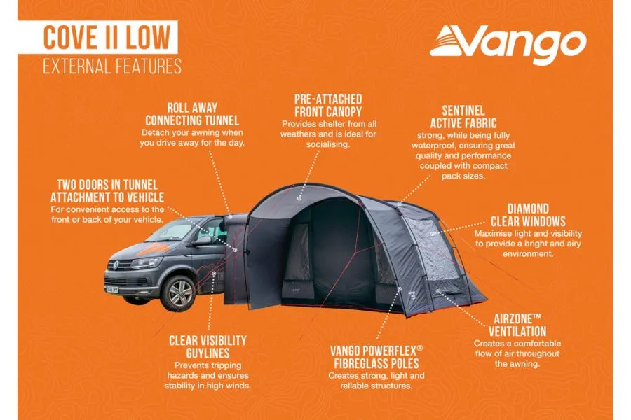 Vango Cove II Low Poled Campervan Driveaway Awning 2024