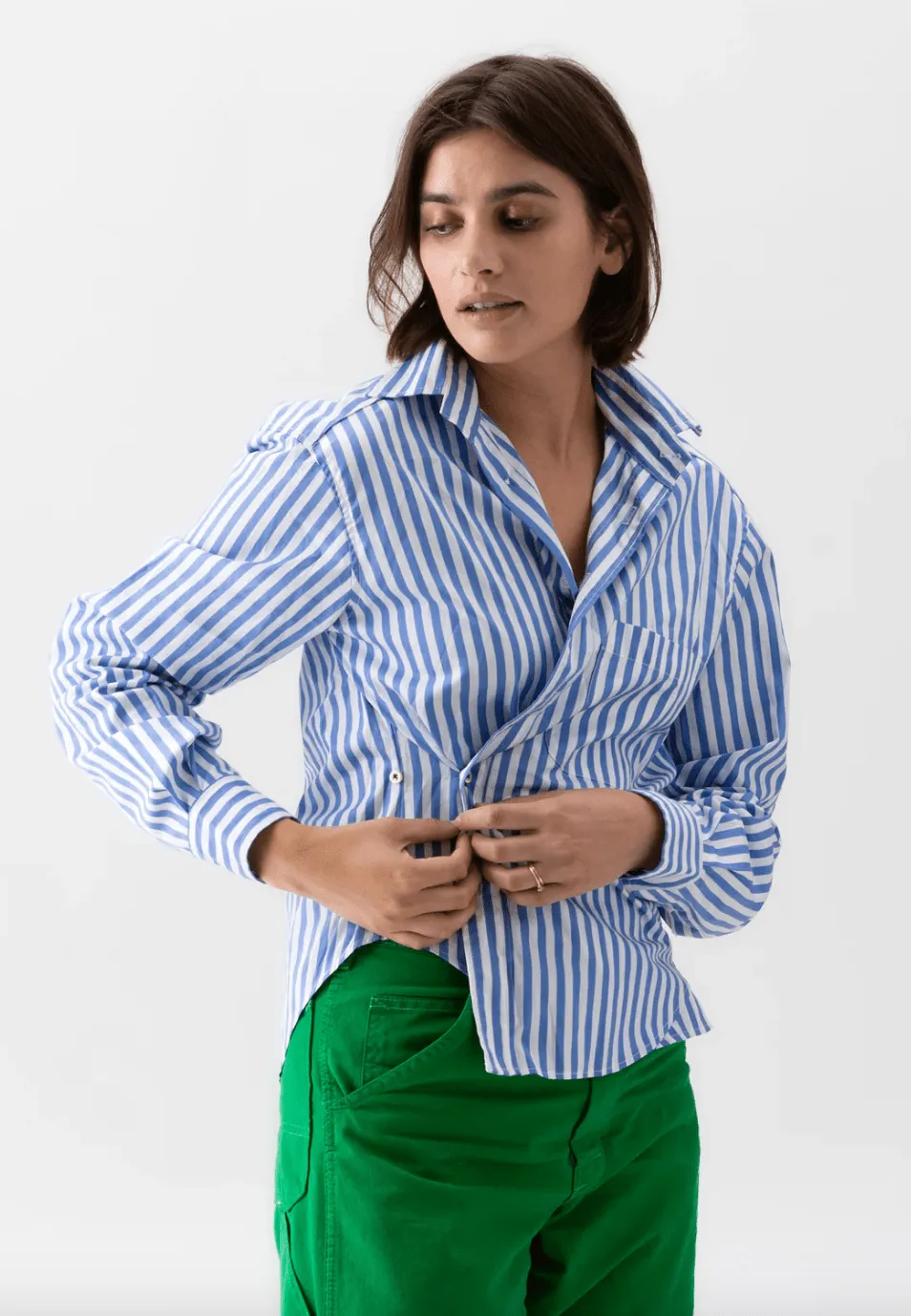 Wear Cisco The Crop Shirt in Rivera Stripe